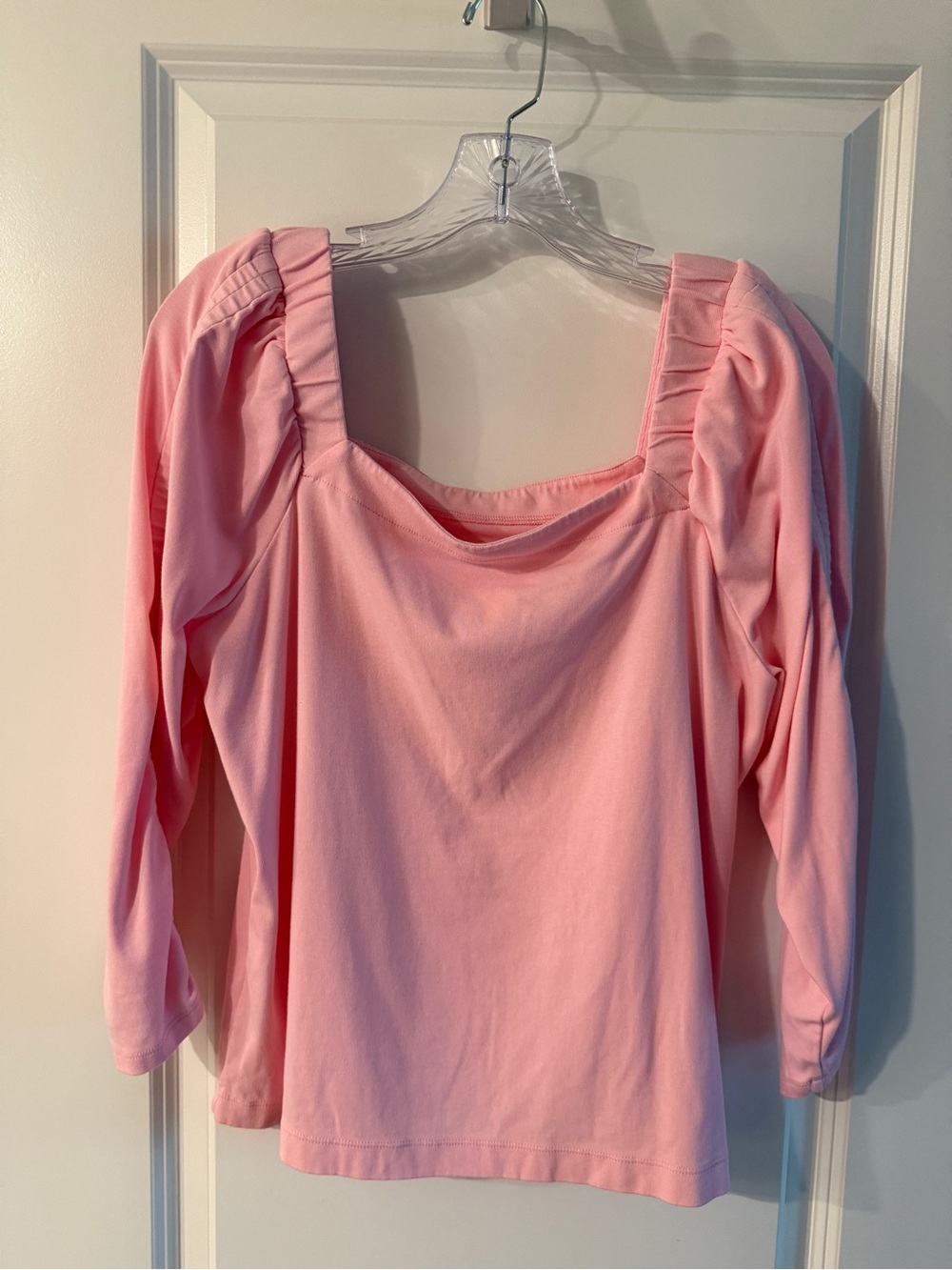 Lilly Pulitzer Pink Square-Neck 3/4 Sleeve Top